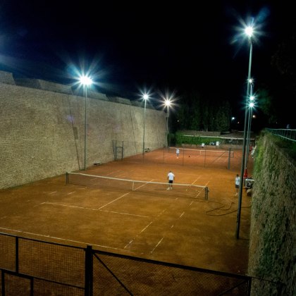There are a load of tennis and basteball courts in the old walls of the fort